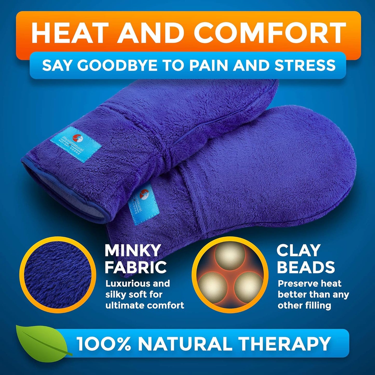 Microwave Safe Therapy Mittens with Flax Seeds for Moist Heat Therapy Relief for Hands, Stiff Joints, Inflammation