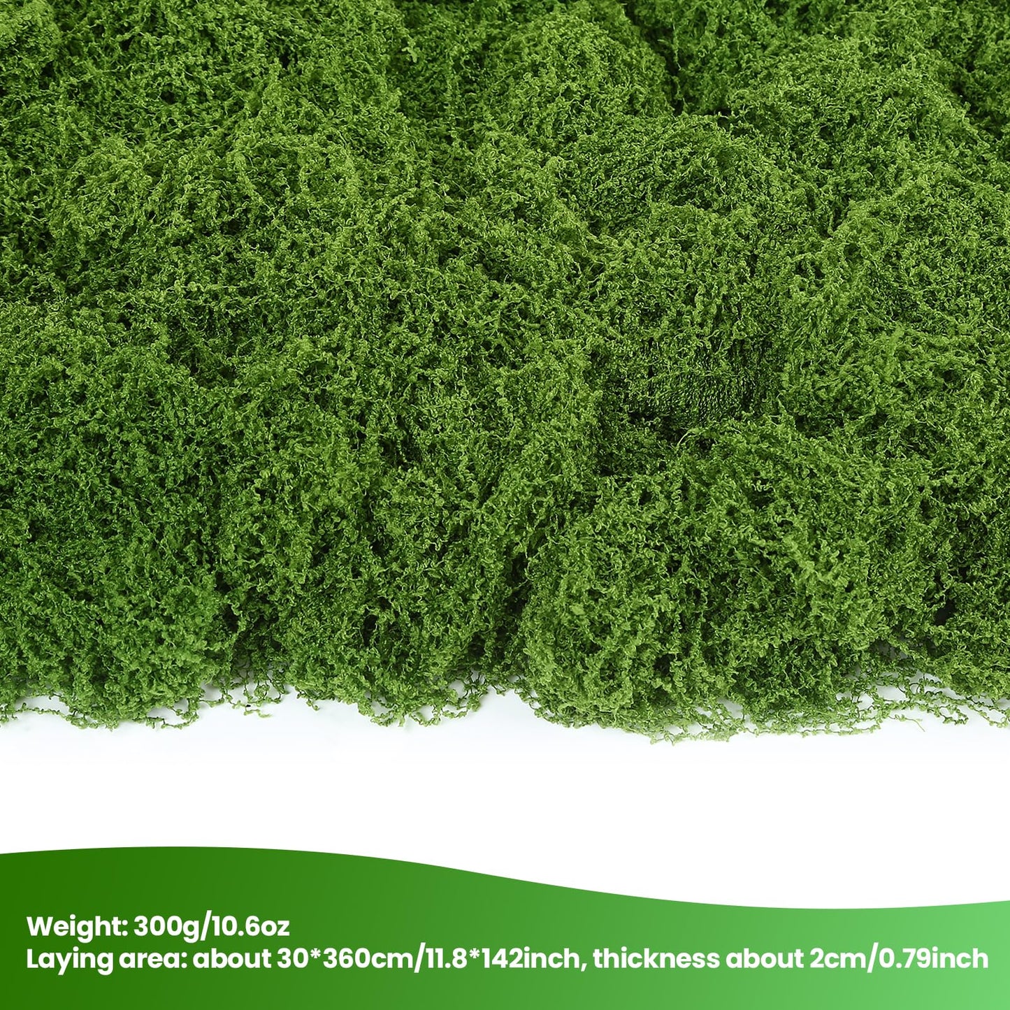 BESKIT Artificial Green Moss for Potted Plants, 10.6 oz Fake Moss Decor for Indoor Plants, Glass Containers, Wedding, Gardens, DIY Crafts (Dark Green)