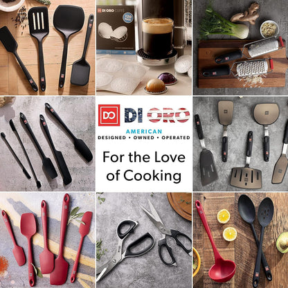 DI ORO Silicone Spatula - 600°F Heat-Resistant Rubber Kitchen Utensil for Baking, Scraping, Mixing - BPA Free,