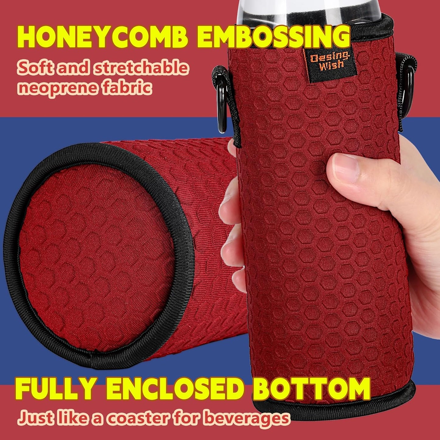 16.9 oz 16 17 18 oz 2 Desing Wish Portable Plastic Bottles Insulators Sleeves Beverage Bottle/Can Sleeves Holder