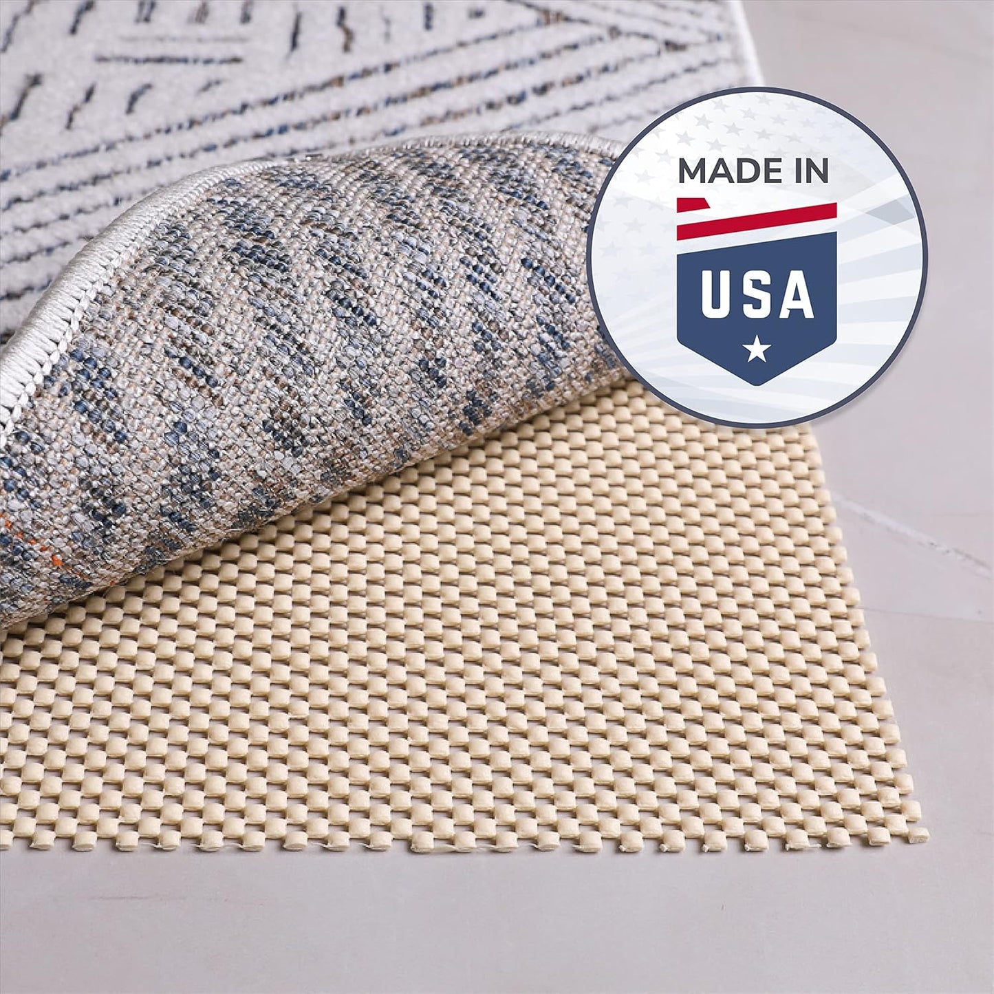 Slip-Stop Super Grip Outdoor Rug Pad - USA-Made Non-Slip Gripper for Hardwood Floors, 3 x 5 ft