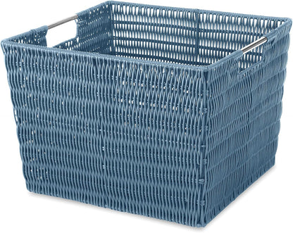 Rattique Storage Tote in Blue by Whitmor