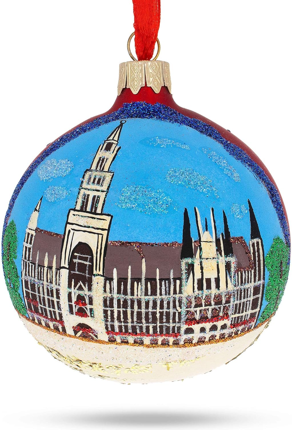 Glass Ball Christmas Ornament 3.25 Inches, Marienplatz in Munich, Germany