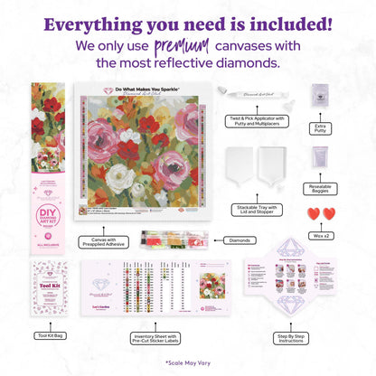 DIAMOND ART CLUB Lea's Garden Diamond Painting Kit, Fun DIY Crafts for Adults, Round Diamond Art Canvas, 13" x 13" (33 cm x 33 cm)