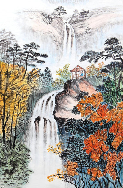 Trends International China Landscape with Waterfalls Wall Poster, 22.375" x 34", Premium Unframed Version