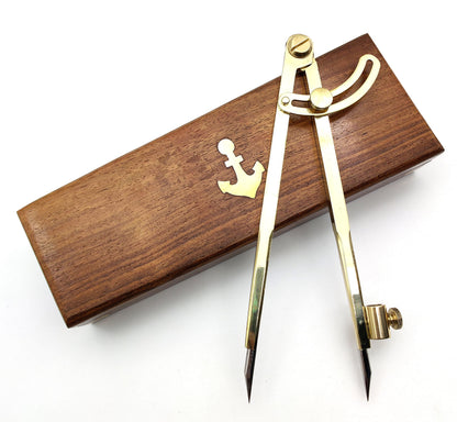 5MoonSun5's 8 Inch Large Pencil Marking Compass Circle Leather Scratch Compass Maker Scriber Marking Wing Divider, Ideal for Drawing Circles, Scribing Wood Metal, Drafting,Map Plotting with wooden box