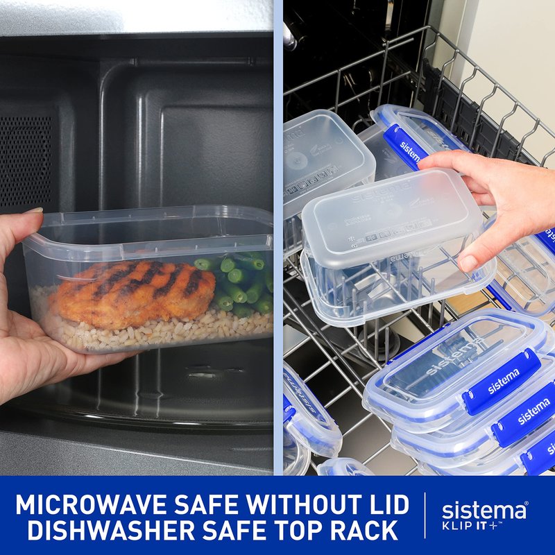 Sistema KLIP IT PLUS Food Storage Container | 5.5 L Square | Airtight & Stackable Meal Prep Container with Lid | School Lunch Box | BPA-Free | 1 Count
