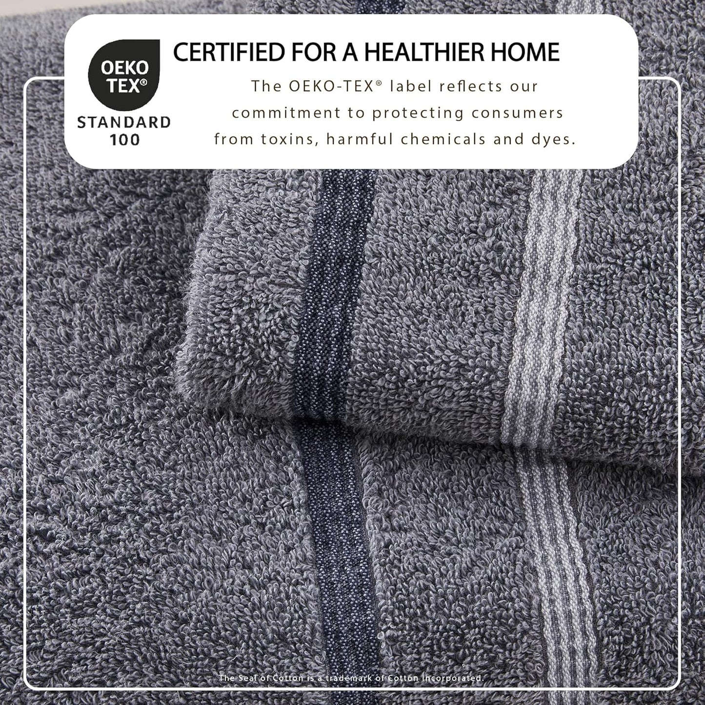 Set 4 Pack 26x16 Set Great Bay Home Decorative Hand Towel - Cotton Hand Towel - Durable Towels for Bathroom Decor
