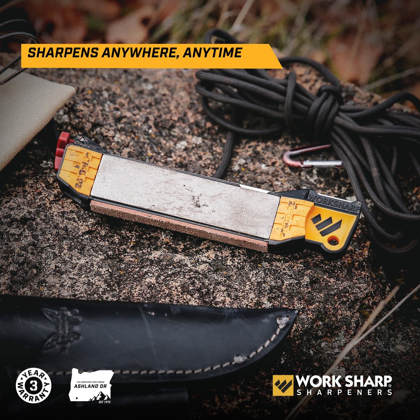 Work Sharp Guided Field Sharpener, Compact Travel Knife Sharpener Tool