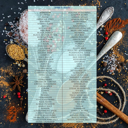 Clear Spice Jar Labels, Preprinted Waterproof Stickers for Organizing Kitchen and Pantry Herbs