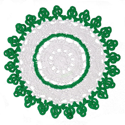 12 Inch One Piece St. Patricks Day Irish Blessings Lucky Green Shamrock Doily Crochet for Dressers and End Tables