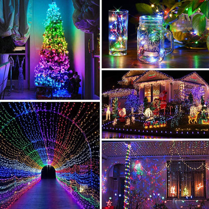 16.4ft 5m 50LEDs WS2812B DC5V BTF-LIGHTING Chasing Dream Full Color Twinkle Decorative Lights Addressable IC Fairy