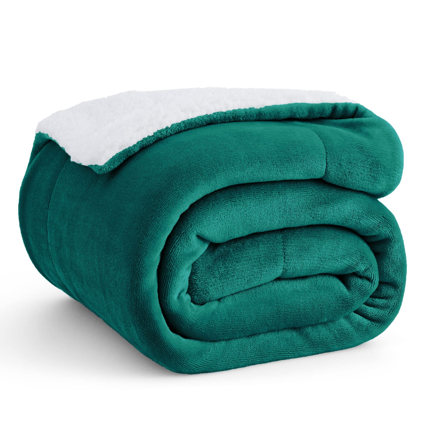 Bedsure GentleSoft Sherpa Fleece Blankets Queen Size for Bed - Thick and Warm, Soft Fuzzy Plush Queen Blanket for Winter, Grey, 90x90 Inches