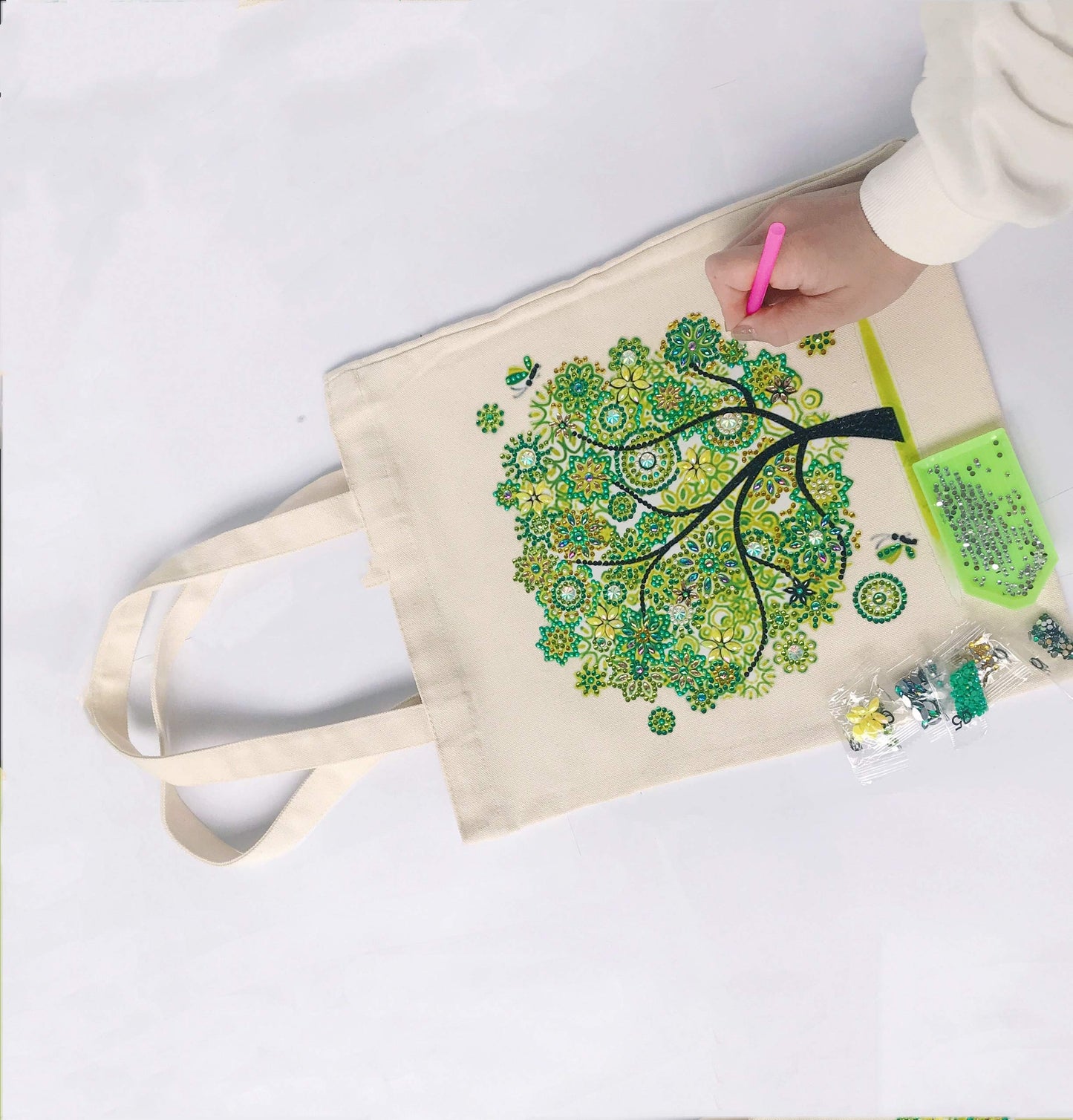 JGA JOGGING ARM 5D Diamond Painting Shopping Canvas Tote Bag Art DIY Portable Jewelry Handbags for Adults Women
