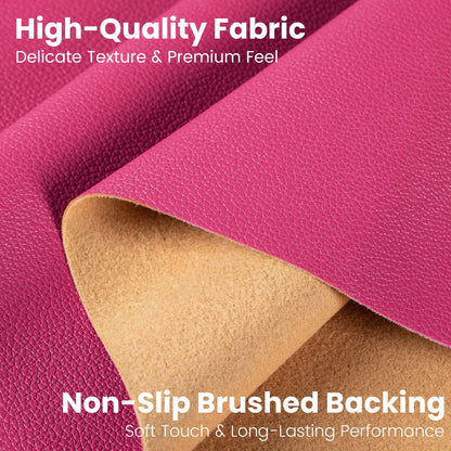 Marine Vinyl Fabric, Upholstery Faux Leather Fabric by The Yard, 1.05mm Lychee Texture Leather Sheets for Sofa Chairs Handbags Hair Bows Earrings Crafts (1 Yard 36''X 54'', Hot Pink)