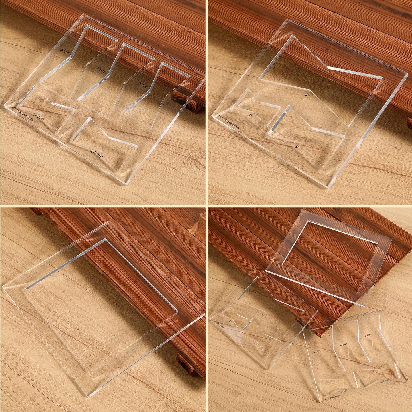 chiazllta 8 in 2 Butterfly Router Templates Guide for Woodworking Decorative with Frame 8 x 7 inch Transparent Butterfly Inlay Template Set Decorative Acrylic Router Bowtie Jig Kit for Precise Cuts