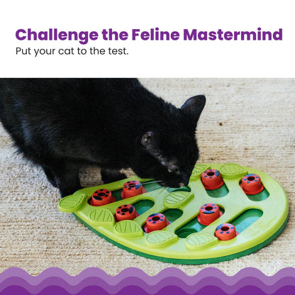 Catstages Buggin' Out Puzzle & Play, Interactive Treat Puzzle Cat Toy 13 in x 9.5 in, Green