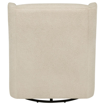 Coaster Home Furnishings - Serra - Wood - Boucle Upholstered Swivel Glider Accent Chair with 360-Degree Base, Gentle Gliding Motion and Transitional Style - Living Room - Sandy Beige - 902453