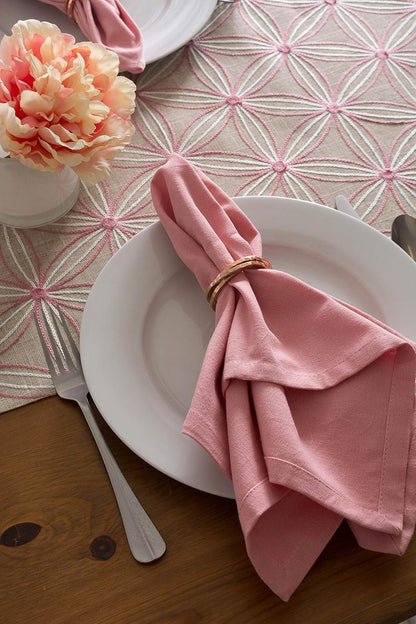 DII Polyester Embroidered Table Runner for Spring Garden Party, Summer BBQ, Baby Showers, Everyday Use - 14x70, Flowers