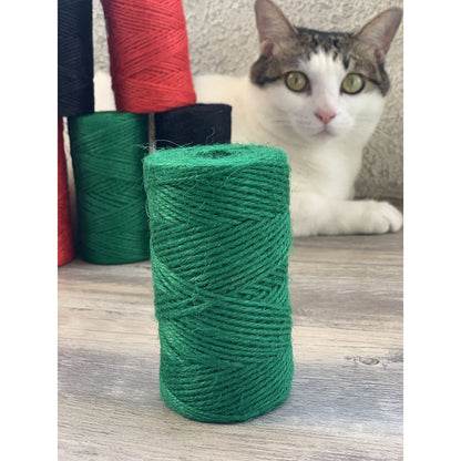 Quotidian Green Natural 3 ply Jute Jute Twine Rolls 1/12" (0.2cm) 1000 Feet - Wrapping Picture Hanging Gardening