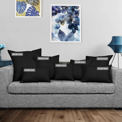 Utopia Bedding 12x20 Pillow Inserts - Set of 2 Black Decorative Throw Pillows for Sofa & Couch - Soft & Fluffy Cushions