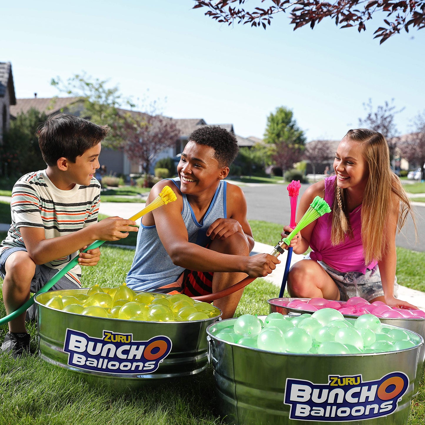 Bunch O Balloons Rapid-Filling Grenade-Colored Water Balloons 6 Pack (210 Balloons),Green