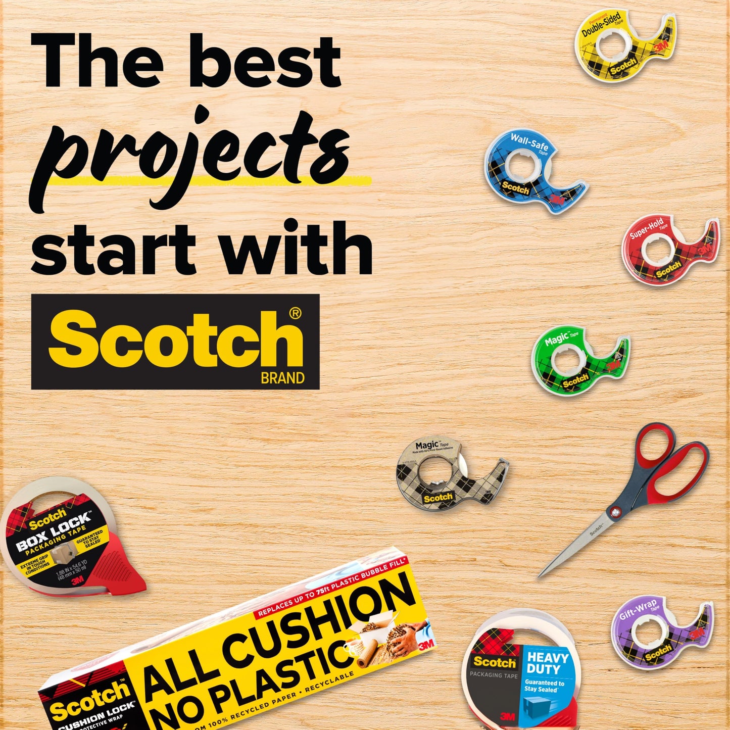 Scotch Double Sided Tape with Tape Dispenser, Office and School Supplies for Arts and Crafts, Alternative to Scrapbooking-Tape, 0.5 in. x 400 in., 2 Rolls with Dispensers (Pack of 2)