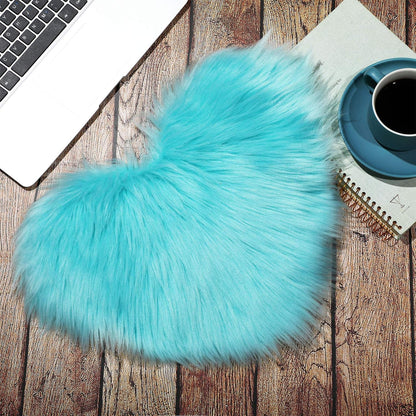 2 12 16 Inch(Light Mudder Pcs Faux Fur Rug, Heart Shaped Rugs, Fluffy Decorative Mat for Room Home Chair Side, Desk