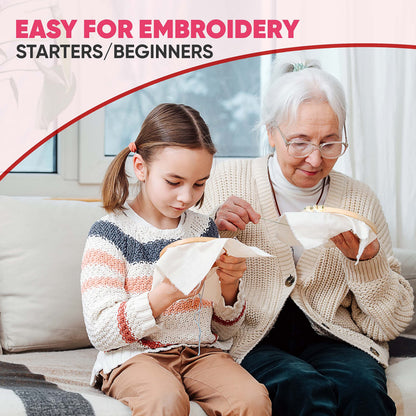 The ZenStore Birds & Flowers Embroidery Kit for Adults – Beginner DIY Hand Embroidery Set with Hoop, Stamped Fabric, Thread & Needles – Floral and Plant Pattern Sewing Craft Kit for Women & Teens