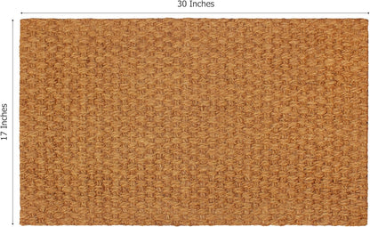 Woven Coir Doormat - 2 Pack Non-Slip Heavy Duty Welcome Mat, Easy Clean Durable Entryway Front Door High Traffic