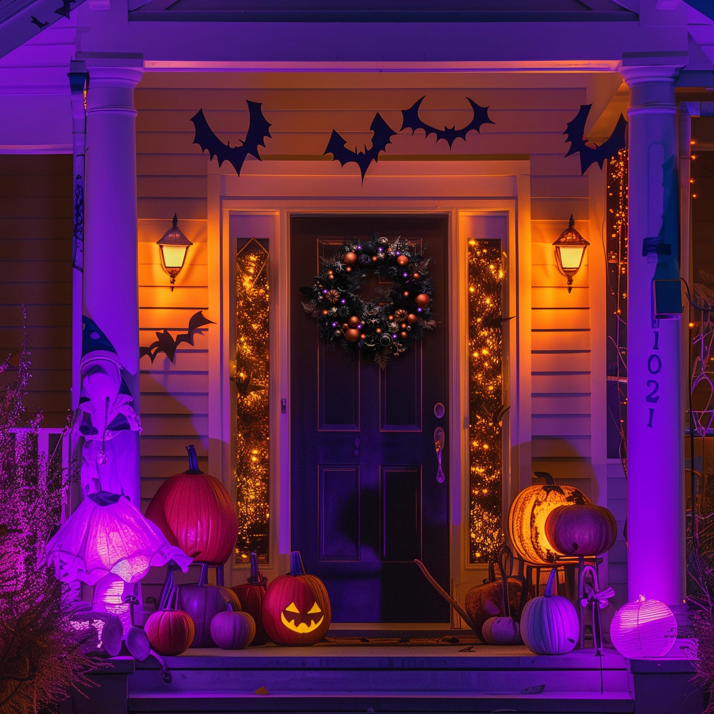 Valery Madelyn Halloween Decorations Value Bundle (2 Items), 26 Inch Halloween Wreath & 12ct Halloween Ornaments Tree Decorations for Holiday Party Indoor Home Decor