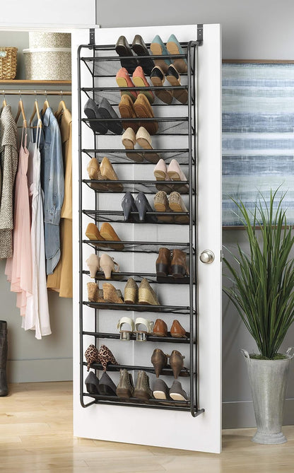 36 12 Closet 69"L 21.7"W 7.5"H, Whitmor Pair Over the Door Shoe Organizer, Tier Hanging Shoe Organizer, Heavy Duty