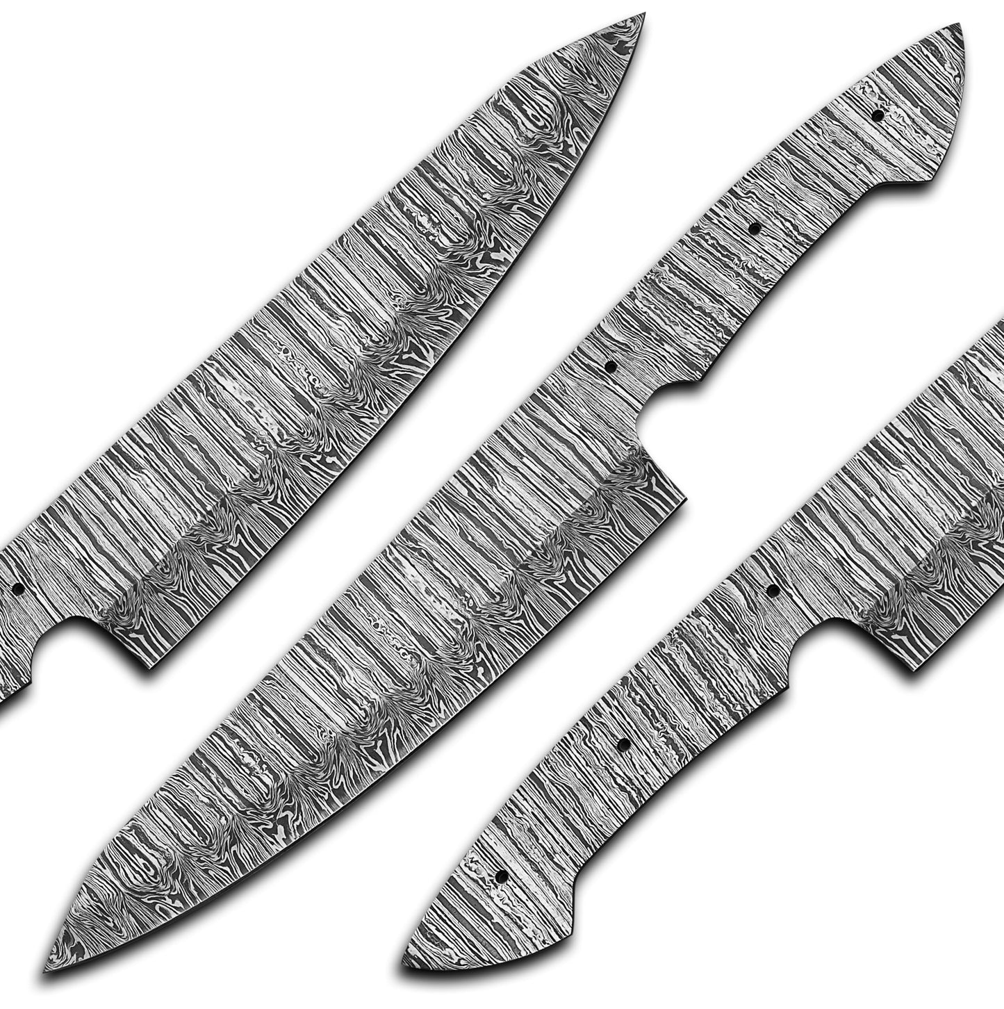 AMJ Crafts AMJ Damascus Steel Chef Blade, Premium Sharp Kitchen Knife Blank, Sharp, EDC, Ready to USE, DIY, Knife making