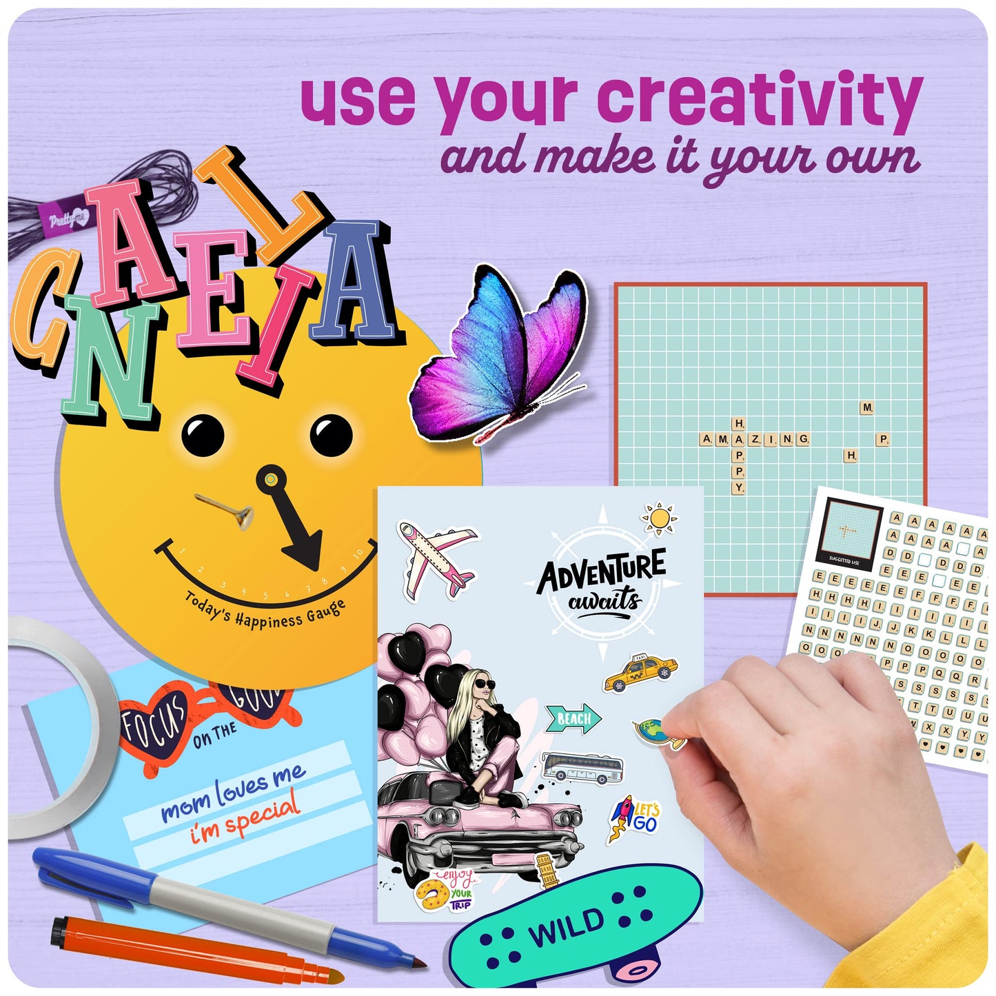 Pretty Me Wall Collage Kit for Teen & Tween Girls - Arts Craft Easter Gift Ideas for Age 11, 12,13, 14, 15, 16 Year Old Girl - Birthday Gifts for Teenage Bedroom Decor - Teens Creative Crafts Kits