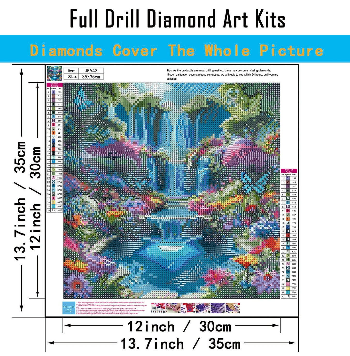 Landscape Scenery Diamond Art Kits for Adults Beginners, 5D DIY Full Round Drill Diamond Painting Kits Waterfall, Paint by Diamonds Dot Gem Art Crystal Flower Easy,Home Wall Decor 13.7X13.7Inch