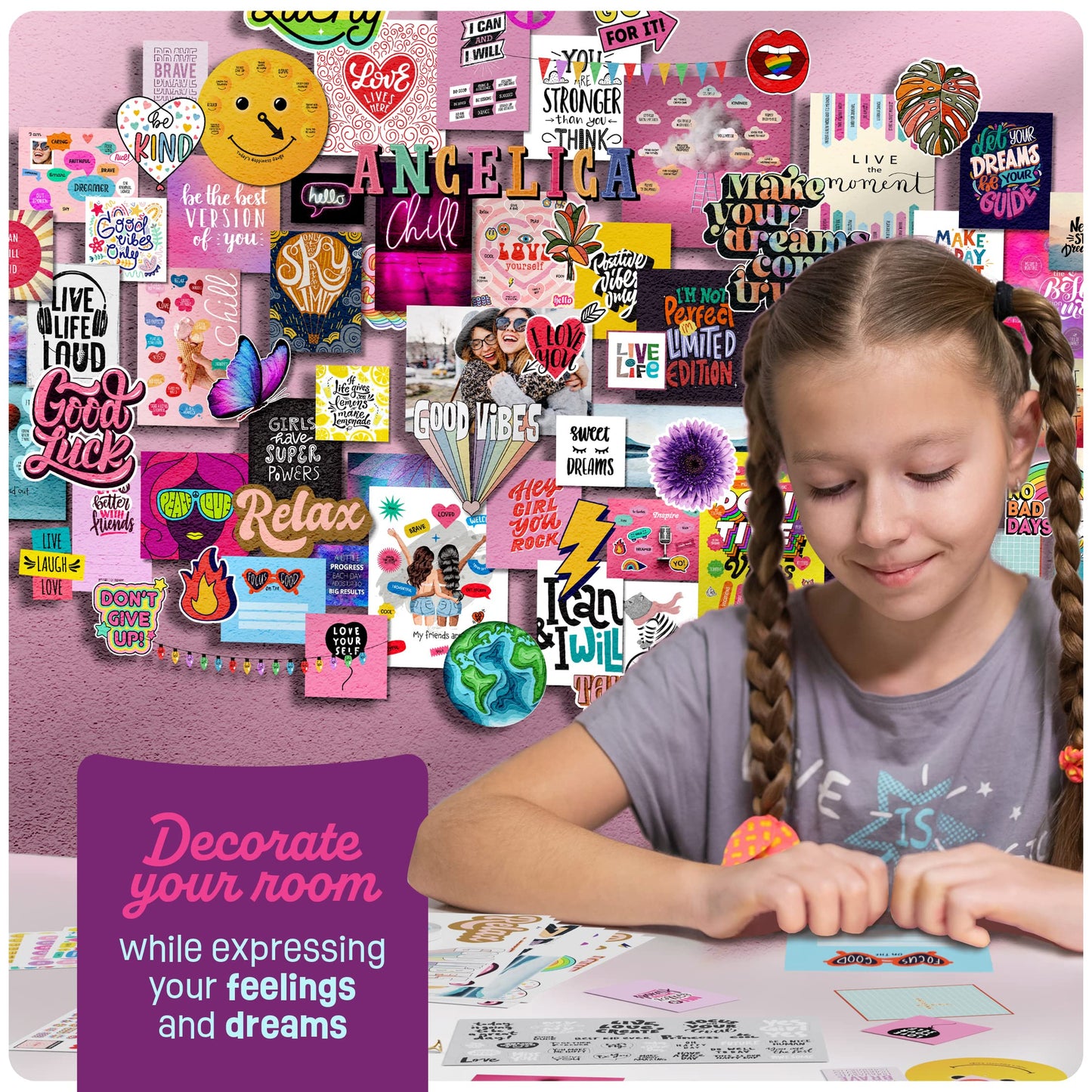 Pretty Me Wall Collage Kit for Teen & Tween Girls - Arts Craft Easter Gift Ideas for Age 11, 12,13, 14, 15, 16 Year Old Girl - Birthday Gifts for Teenage Bedroom Decor - Teens Creative Crafts Kits