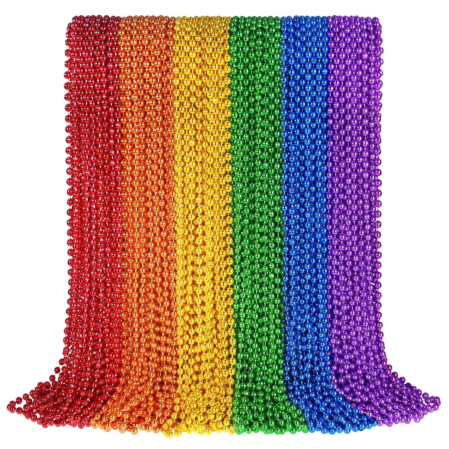 SHAOQINLIN 102 PCS Pride Beads Necklaces, Pride Accessories, Rainbow Beads Necklaces Bulk, Gay Lesbian Pride Month Parade Throws Pride Party Favors in 6 Colors