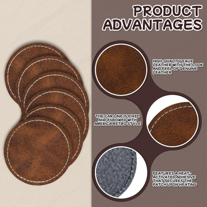 BUVKHMX Faux Leather & Leatherette Hat Patches - 60 Pack Blank Laserable Patches with Adhesive Backing for Customization, Fabric Repair, Sewing & Laser Engraving Supplies (2.5Inch)