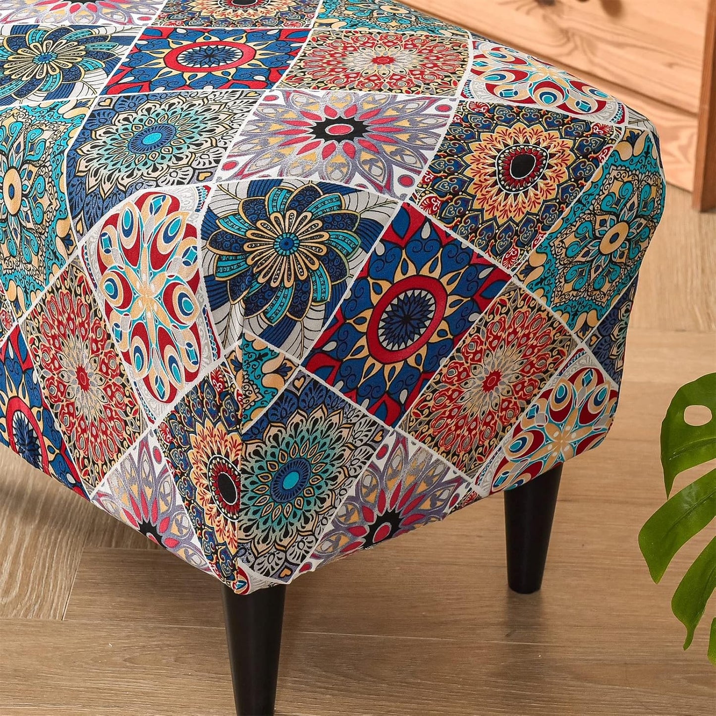 Eco-Ancheng Chair Cover Stretch Ottoman Cover Rectangular Storage Ottoman Slipcover Footrest Stool Covers Ottoman