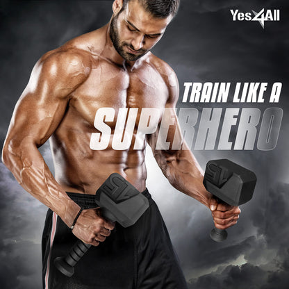 Yes4All Kettlebell Special Shape, Upgraded &Multifunctional for Advanced Training, Solid Cast Iron Powder Coated, Anti Slip Handle Strength Training Equipment