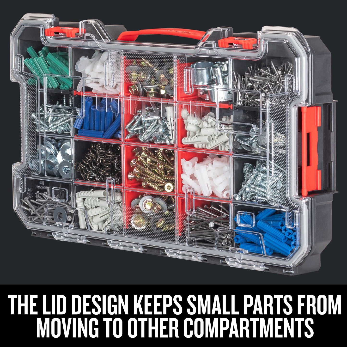 CRAFTSMAN VERSASTACK Storage Organizer, Small Parts Organizer, 20-Compartments, Lid Includes Secure Latch (CMST17828)