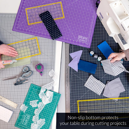 Breman Precision 18x24 Inch Self Healing Cutting Mat – 2-Sided 5-Ply PVC Purple/Gray Cutting Mats for Crafts, Sewing, Quilting & DIY Projects with Durable Non-Slip Surface and Precise Grid Lines