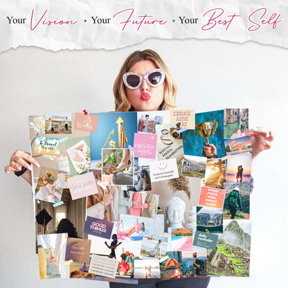 BrightenKidz Vision Board Book – Create Your Dream Life with Inspirational Clip Art, Collage Pictures & Quotes | Vision Board Supplies Kit for Women | Ideal Magazines to Visualize & Achieve Your Goals