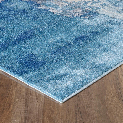 LUXE WEAVERS Abstract Distressed Area Rug, Blue, 2x3