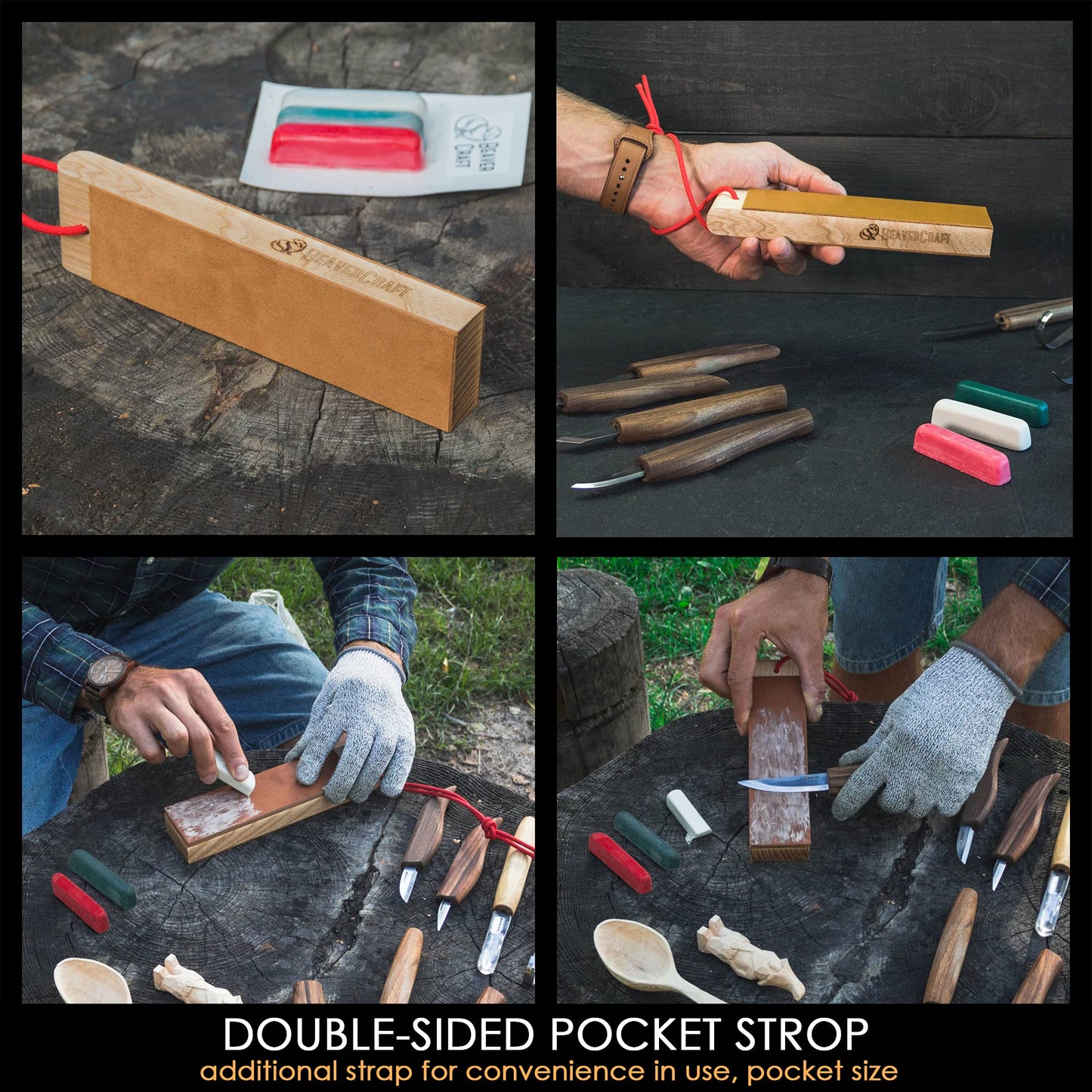 BeaverCraft Deluxe Wood Carving Kit S50X - Wood Carving Tools Wood Carving Set - Spoon Wood Carving Knives Tools Set - Whittling Kit Knife Woodworking Kit for Beginner and Profi (Brown)