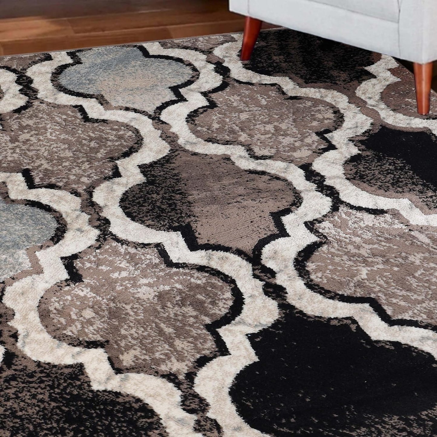 5' 5' Superior Indoor Large Area Rug, Jute Backed, Perfect for Living/Dining Room, Bedroom, Office, Kitchen, Entryway