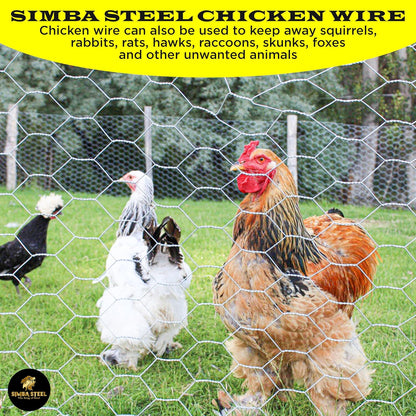 18 100 1 20GA 18 100) Chicken Wire in x FT x Mesh x | Poultry Wire Netting | Hot Dipped Galvanised | Hexagonal