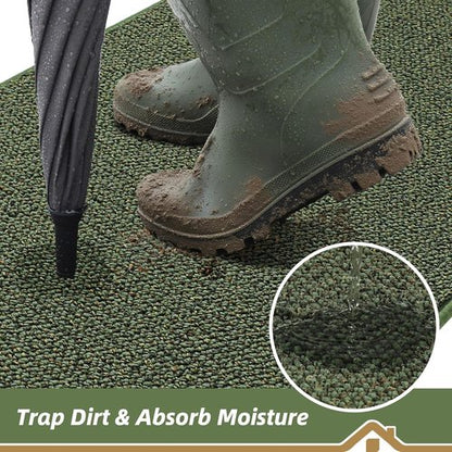BEQHAUSE Dirt Trapper Door Mat - Non-Slip, Washable, Absorbent Entrance Mat | 20" x 48", Green