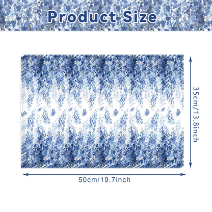 100 Sheets Blue Eucalyptus Leaf Tissue Paper Blue Botanical Leaves Wrapping Paper DIY Arts Tissue for Birthday Wedding Bridal Baby Shower Party Decor Supplies, 13.8 x 19.7 inches