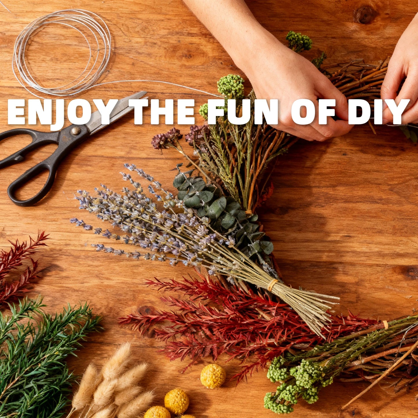 12kinds Natural Dried Flowers DIY kit ,10~12inch,Handpicked Including Lavender/Eucalyptus/Wheat,for Home Office Wedding Decor, Low-Maintenance